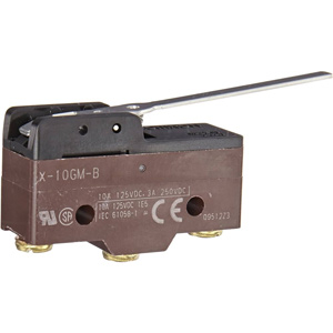 Công tắc hành trình OMRON X-10GM-B Reverse hinge lever; SPDT; 10A at 125VDC; 2.16N; 49.2mm; 24.2mm; 17.45mm