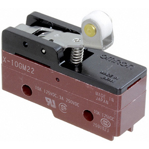 Công tắc hành trình OMRON X-10GM22 Reverse hinge roller lever; SPDT; 10A at 125VDC; 6.86N; 49.2mm; 24.2mm; 17.45mm