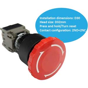 Nút dừng khẩn loại nhấn - xoay FUJI AH165-2VR22