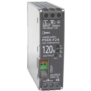 Bộ chuyển đổi nguồn cung cấp điện IDEC PS6R-F24 Nguồn cấp: 100...240VAC, 110...350VDC; Số đầu ra: 1; 24VDC; 5A; 120W; Lắp thanh ray DIN
