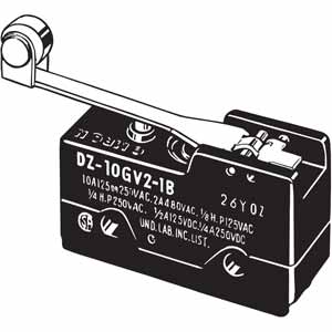 Công tắc hành trình cơ bản chuyên dụng OMRON DZ-10GV2-1B Hinge roller lever; DPDT; 10A at 250VAC; 2.65N; 49.2mm; 27.9mm; 17.45mm