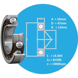 7204 BECBP SKF Vòng bi cầu tiếp xúc góc 1 dãy d20