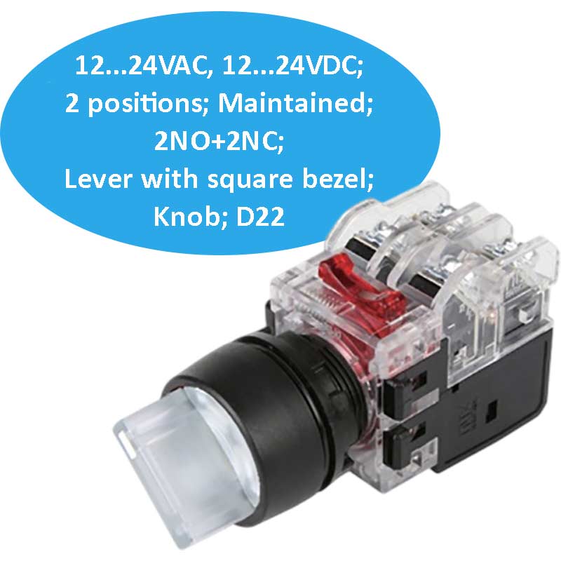 Công tắc xoay 2 vị trí có đèn Hanyoung MRT-R2A2D0W