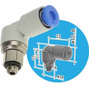 KSL06-M5 Co nối khí nén ren ngoài 6mm SMC