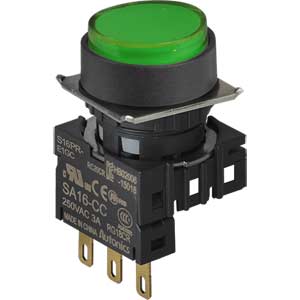 Nút nhấn nhả không đèn AUTONICS S16PR-E1GC D16 1NO+1NC (Xanh)