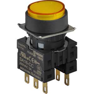 Nút nhấn giữ không đèn AUTONICS S16PR-E2Y2C D16 2NO+2NC (Vàng)