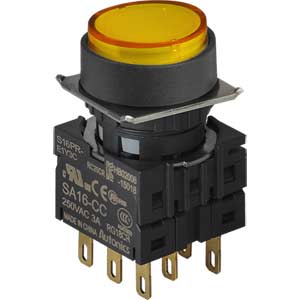 Nút nhấn nhả không đèn AUTONICS S16PR-E1Y3C D16 3NO+3NC (Vàng)