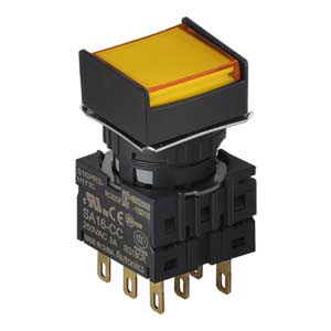 Nút nhấn giữ không đèn AUTONICS S16PRS-H2Y3C D16 3NO+3NC (Vàng)