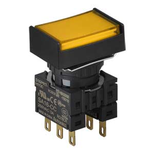 Nút nhấn giữ không đèn AUTONICS S16PRT-H2Y2C D16 2NO+2NC (Vàng)