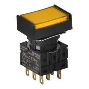 Nút nhấn giữ không đèn AUTONICS S16PRT-H2Y3C D16 3NO+3NC (Vàng)