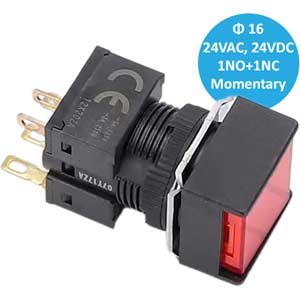 A16L-JRM-24D-1 nút nhấn OMRON nhấn nhả, Ø16mm, IP40