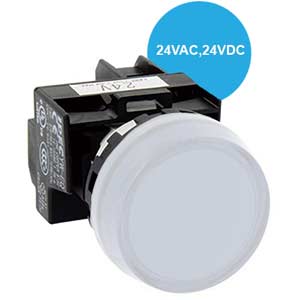 Đèn báo IDEC YW1P-1BEQ4PW 24VAC/DC D22 (Trắng)