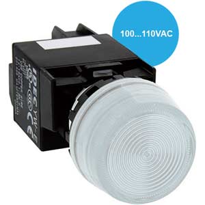 Đèn báo phi 22 IDEC YW1P-2TEH2PW 100...110VAC; D22; Đèn led; Trắng tinh khiết