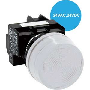 Đèn báo IDEC YW1P-2TEQ4PW 24VAC/DC D22 (Trắng)