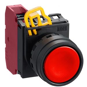 Nút nhấn không đèn YW1B-V4E01R Idec D22, màu đỏ, 1NC, nhấn nhả