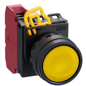 Nút nhấn giữ không đèn IDEC YW1B-A1E01Y D22 1NC (Vàng)