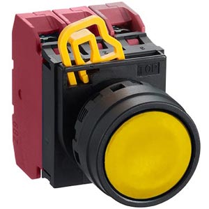 Nút nhấn nhả không đèn IDEC YW1B-M1E03Y D22 3NC (Vàng)