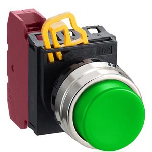 Nút nhấn giữ không đèn IDEC YW1B-A2E01G D22 1NC (Xanh)