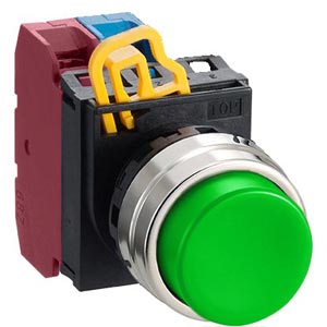 Nút nhấn giữ không đèn IDEC YW1B-A2E11G D22 1NO+1NC (Xanh)