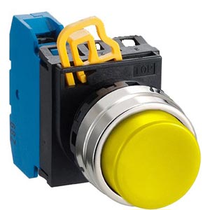 Nút nhấn giữ không đèn IDEC YW1B-A2E10Y D22 1NO (Vàng)