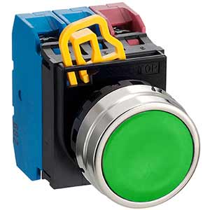 Nút nhấn giữ không đèn IDEC YW4B-A1E10G D22 1NO (Xanh)