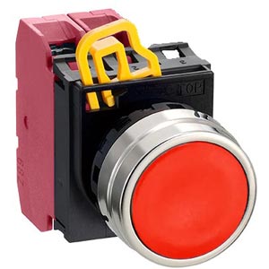 Nút nhấn giữ không đèn IDEC YW4B-A1E02R D22 2NC (Đỏ)
