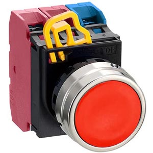 Nút nhấn nhả không đèn IDEC YW4B-M1E12R D22 1NO+2NC (Đỏ)