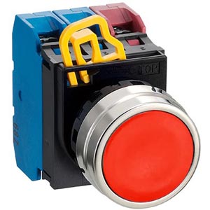 Nút nhấn nhả không đèn IDEC YW4B-M1E21R D22 2NO+1NC (Đỏ)
