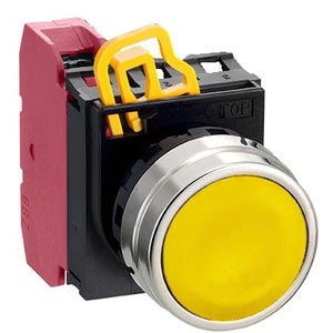 Nút nhấn giữ không đèn IDEC YW4B-A1E01Y D22 1NC (Vàng)