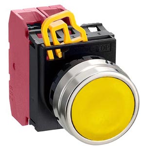 Nút nhấn nhả không đèn IDEC YW4B-M1E02Y D22 2NC (Vàng)