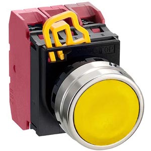 Nút nhấn nhả không đèn IDEC YW4B-M1E03Y D22 3NC (Vàng)