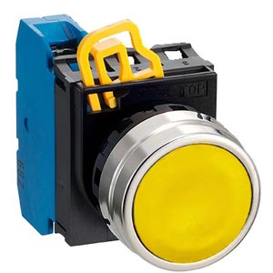 Nút nhấn giữ không đèn IDEC YW4B-A1E10Y D22 1NO (Vàng)