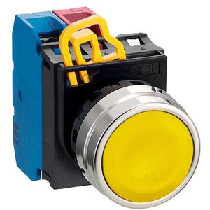 Nút nhấn giữ không đèn IDEC YW4B-A1E11Y D22 1NO+1NC (Vàng)