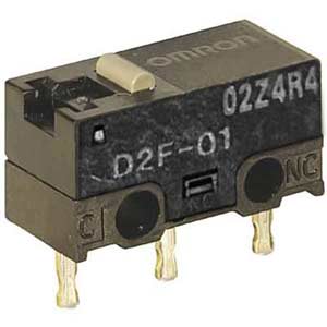 Công tắc hành trình OMRON D2F-01 Pin plunger; SPDT; 0.1A at 30VDC; 1.47N; 12.7mm; 6.5mm; 5.8mm