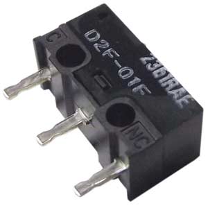 Công tắc hành trình OMRON D2F-01F Pin plunger; SPDT; 0.1A at 30VDC; 0.74N; 12.7mm; 6.5mm; 5.8mm