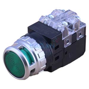 Nút nhấn nhả có đèn HANYOUNG CRX-G30MAG 110-220VAC D30 1NO+1NC (Xanh)