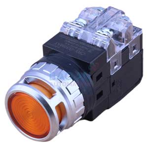 Nút nhấn nhả có đèn HANYOUNG CRX-G30MAY 110-220VAC D30 1NO+1NC (Vàng)