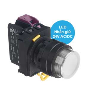 Nút nhấn giữ có đèn IDEC YW1L-A2E01Q4W 24VAC/DC D22 1NC (Trắng)