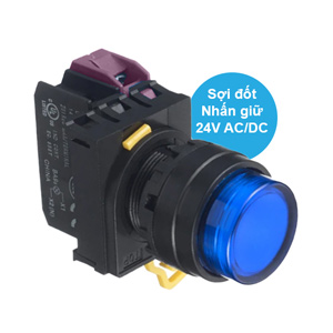 Nút nhấn giữ có đèn IDEC YW1L-A2E01Q7S 24VAC/DC D22 1NC (Xanh)