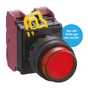 Nút nhấn giữ có đèn IDEC YW1L-A2E02Q7R 24VAC/DC D22 2NC (Đỏ)