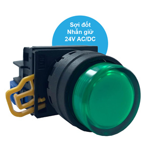 Nút nhấn giữ có đèn IDEC YW1L-A2E10Q7G 24VAC/DC D22 1NO (Xanh)
