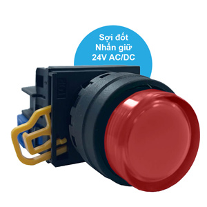 Nút nhấn giữ có đèn IDEC YW1L-A2E10Q7R 24VAC/DC D22 1NO (Đỏ)