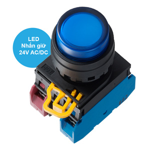 Nút nhấn giữ có đèn IDEC YW1L-A2E11Q4S 24VAC/DC D22 1NO+1NC (Xanh)