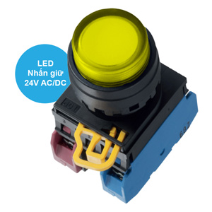 Nút nhấn giữ có đèn IDEC YW1L-A2E11Q4Y 24VAC/DC D22 1NO+1NC (Vàng)