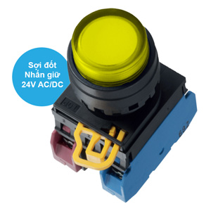Nút nhấn giữ có đèn IDEC YW1L-A2E11Q7Y 24VAC/DC D22 1NO+1NC (Vàng)