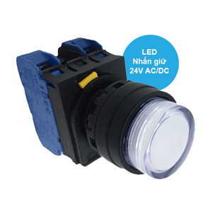 Nút nhấn giữ có đèn IDEC YW1L-A2E20Q4PW 24VAC/DC D22 2NO (Trắng)