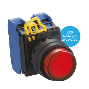 Nút nhấn giữ có đèn IDEC YW1L-A2E20Q4R 24VAC/DC D22 2NO (Đỏ)