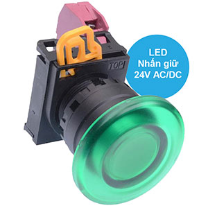 Nút nhấn giữ có đèn IDEC YW1L-A4E01Q4G 24VAC/DC D22 1NC (Xanh)