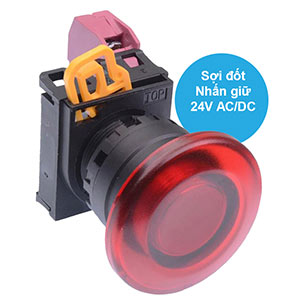 Nút nhấn giữ có đèn IDEC YW1L-A4E01Q7R 24VAC/DC D22 1NC (Đỏ)