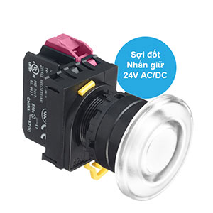 Nút nhấn giữ có đèn IDEC YW1L-A4E01Q7W 24VAC/DC D22 1NC (Trắng)